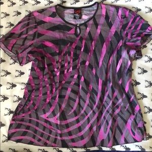 Black and Purple Scrub Top